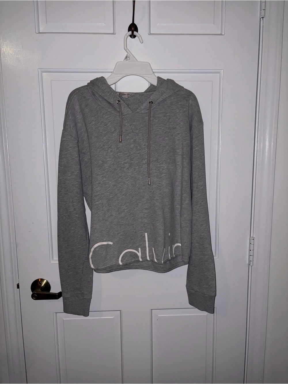 Calvin Klein Grey Cropped Hoodie